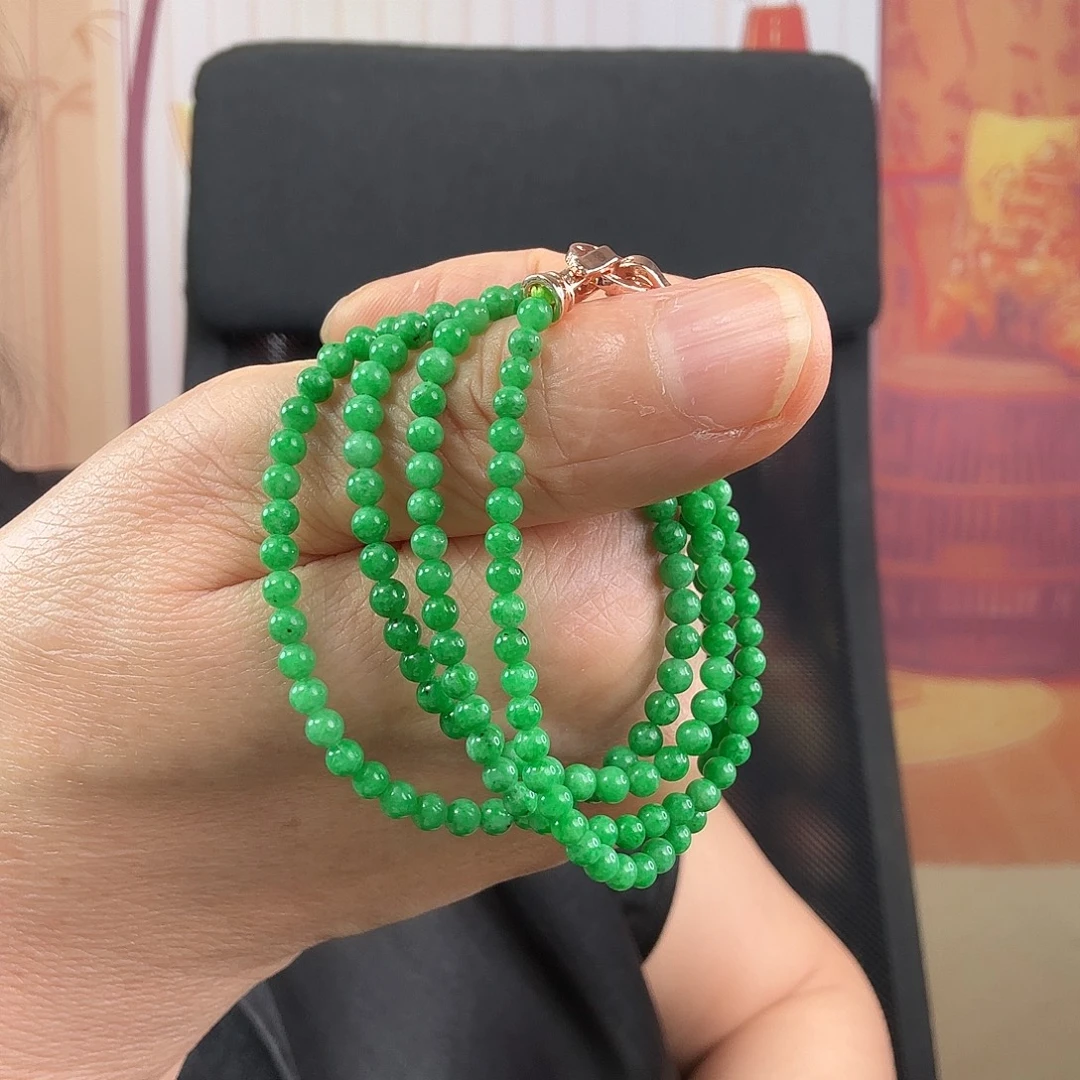 翡翠未镶嵌颈饰圆珠