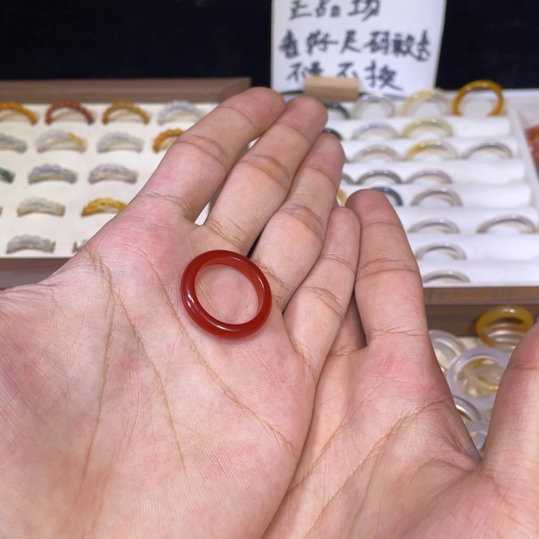 玛瑙/玉髓戒指未镶嵌23号港19.5