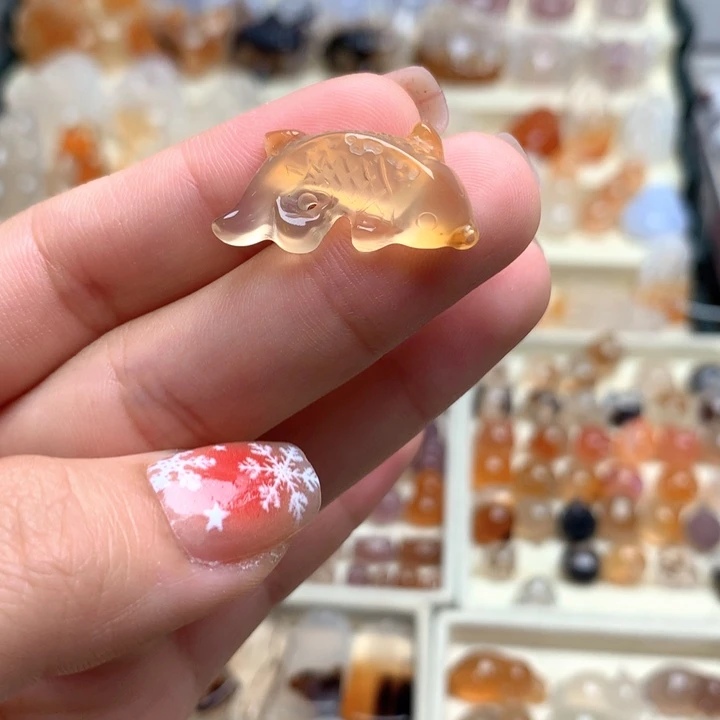 玛瑙/玉髓未镶嵌玛瑙锦鲤/只