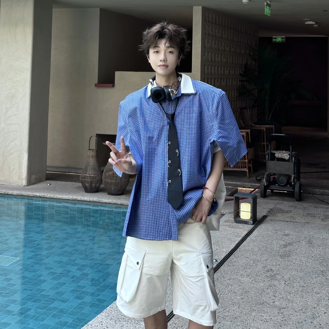 Between 小众立体口袋设计感阔腿休闲裤夏季百搭纯色五分工装短裤