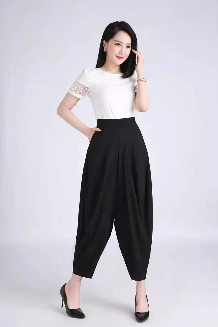 宽松显瘦哈伦裤高腰灯笼裤时尚休闲百搭垂感萝卜裤女裤