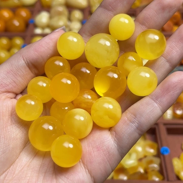 蜜蜡未镶嵌珠宝奇石天然蜜蜡圆珠多样性随机发一微微瑕