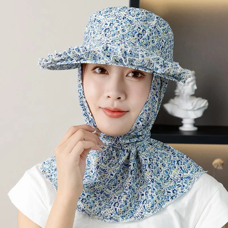 2025新款帽子春夏防晒防风防尘护脸护颈干活骑车遮阳帽户外帽子