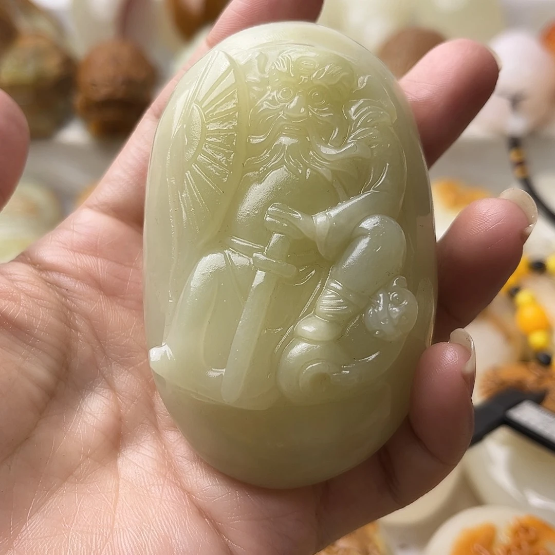 石材方解石手把摆件不退换钟馗