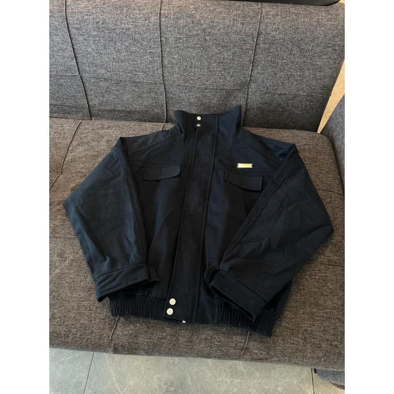 Z23 美式复古重磅立领工装口袋夹克外套
