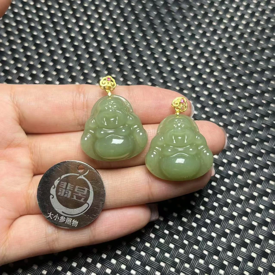 翡昱-N6-23572-和田玉吊坠S925银扣/约24*23*7/-多样性发其一-C