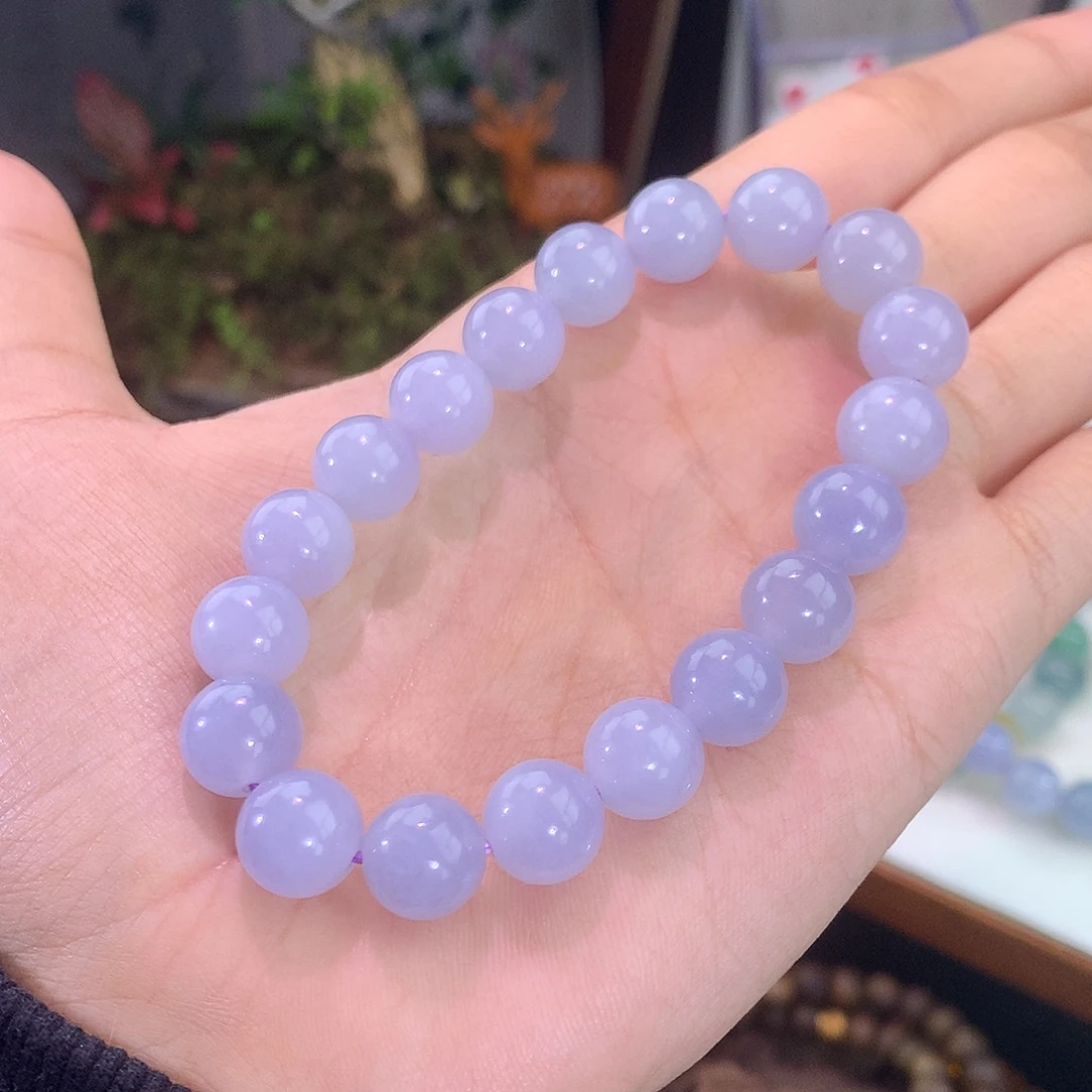 翡翠未镶嵌手链紫罗兰手串