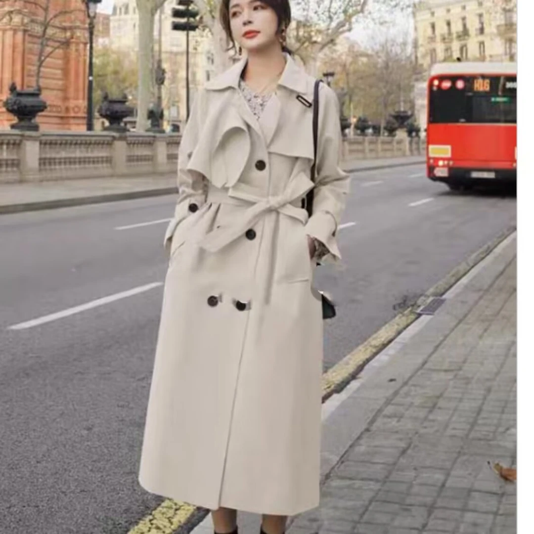 2025新款设计感拌扣系带风衣