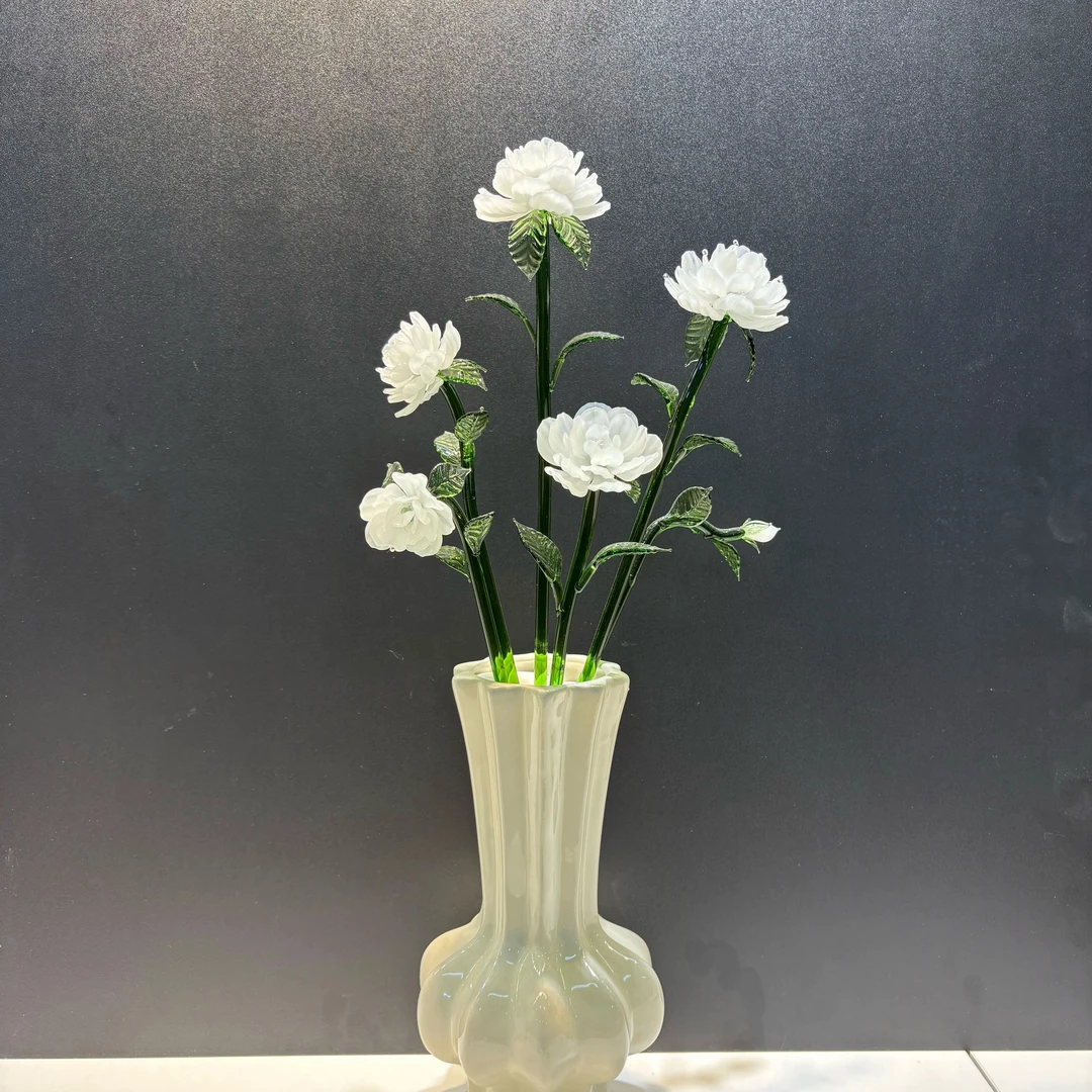 淄博琉璃060栀子花【栀子花开】纯手工烧制