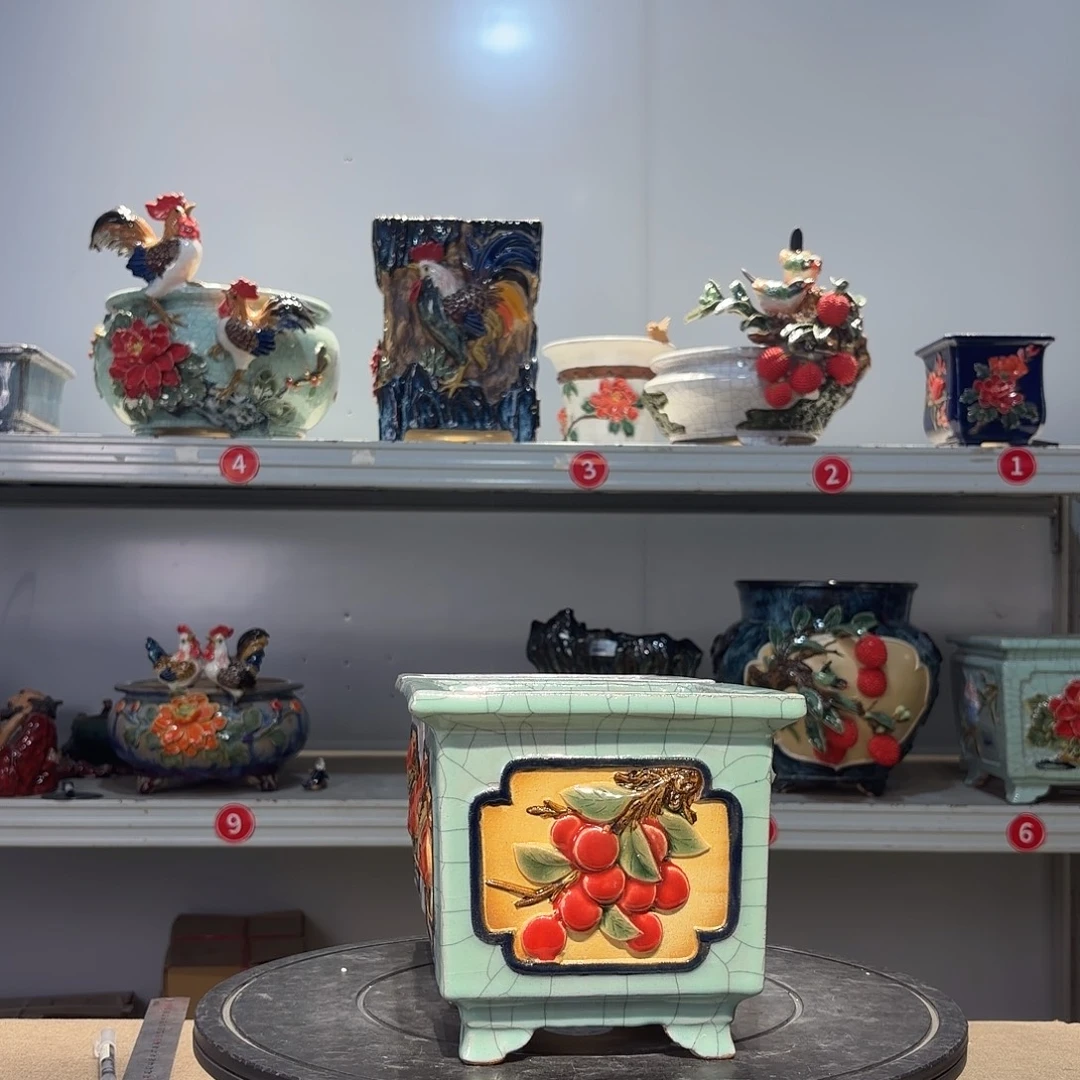 扬***航精品石湾花盆高端大气