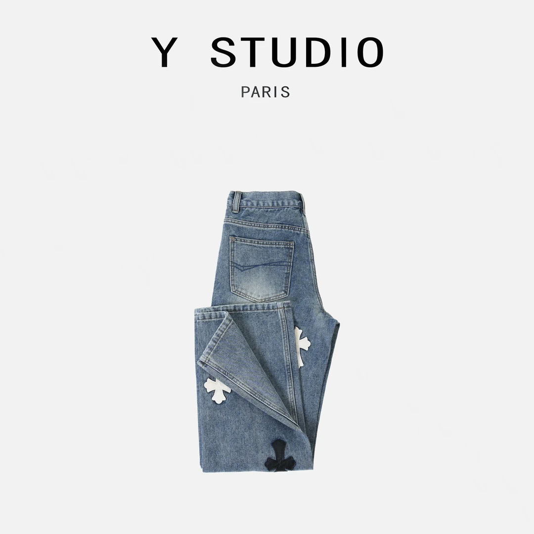 【大妮专属】（十字绽放）2025气质百搭高街时尚设计重工款牛仔裤