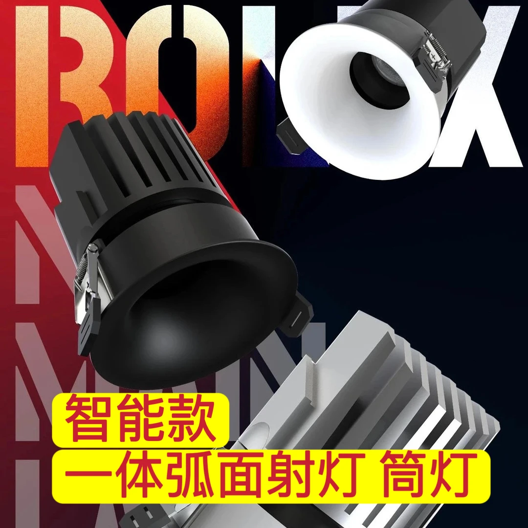 （荣亚照明）智能蓝牙2.0嵌入式一体弧面射灯筒灯家用无主灯嵌入式