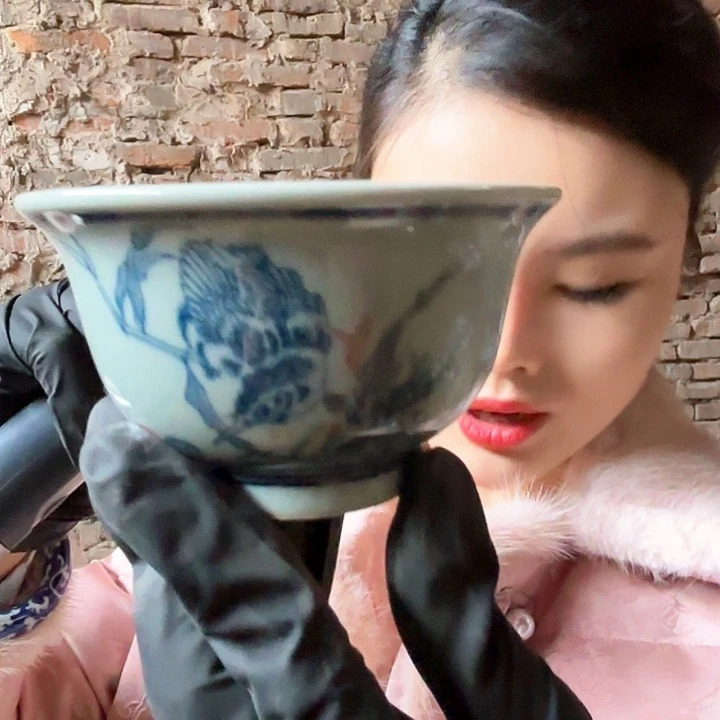 摆件景德镇高温陶瓷麻仓土压手杯看画片