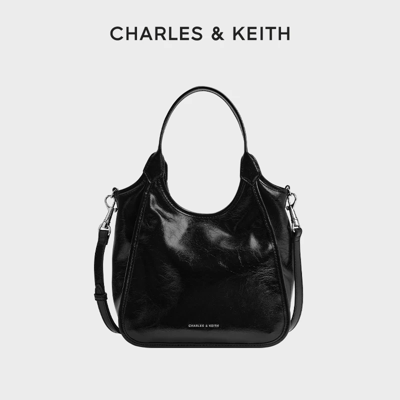CHARLES & KEITH【琥珀风】25秋新款植绒简约手提托特包30782659-1