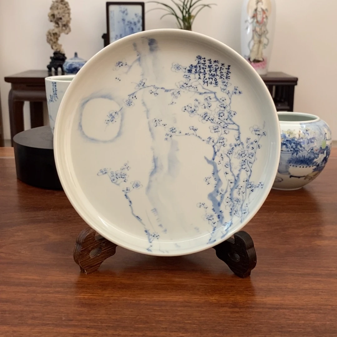 悠***杜景德镇艺术墨梅壶承