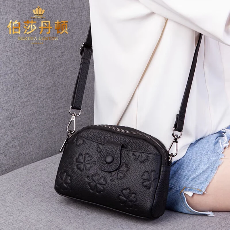 伯莎丹顿品牌轻奢单肩包包女包斜挎包时尚压花百搭通勤休闲小包潮