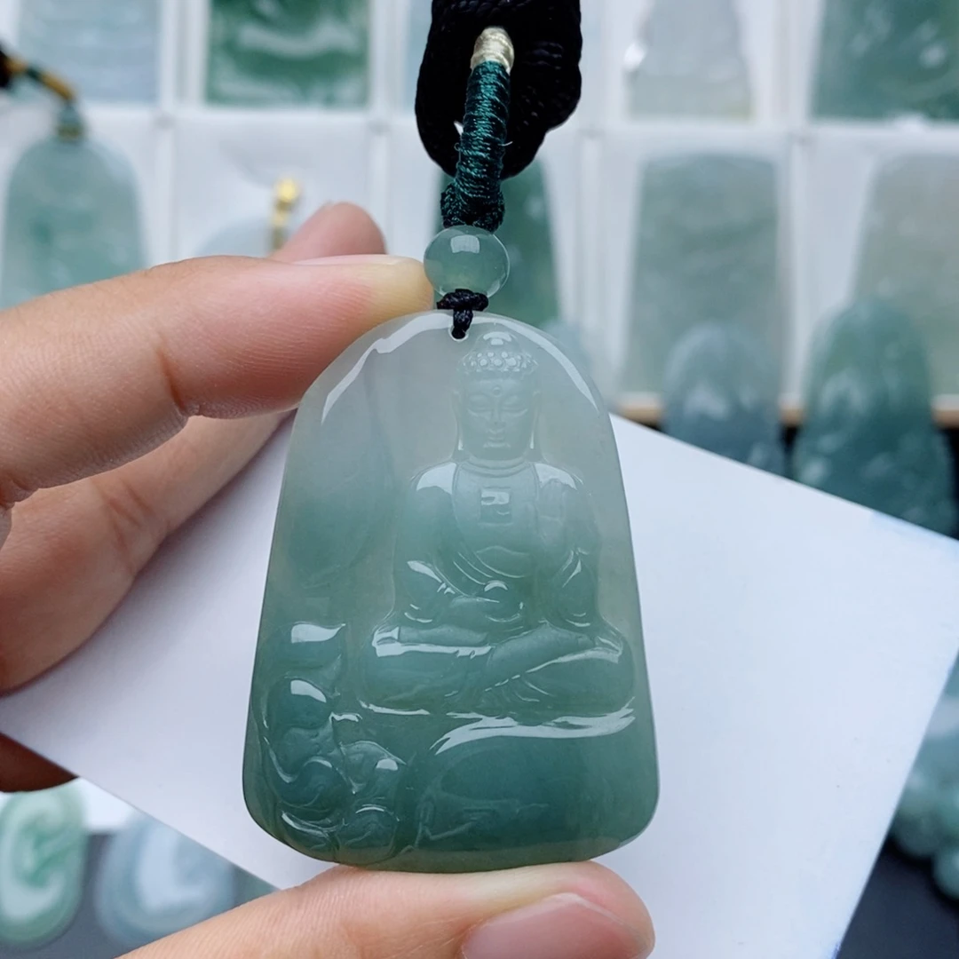 翡翠未镶嵌颈饰阿弥陀佛