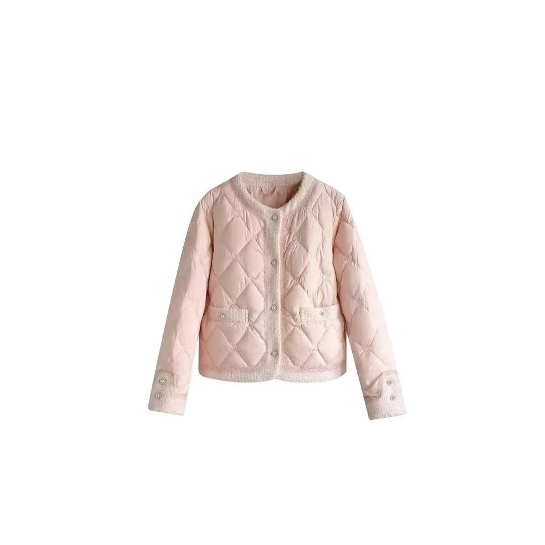 周姐新款羽绒服时尚修身小香风冬季轻薄圆领外套16F605