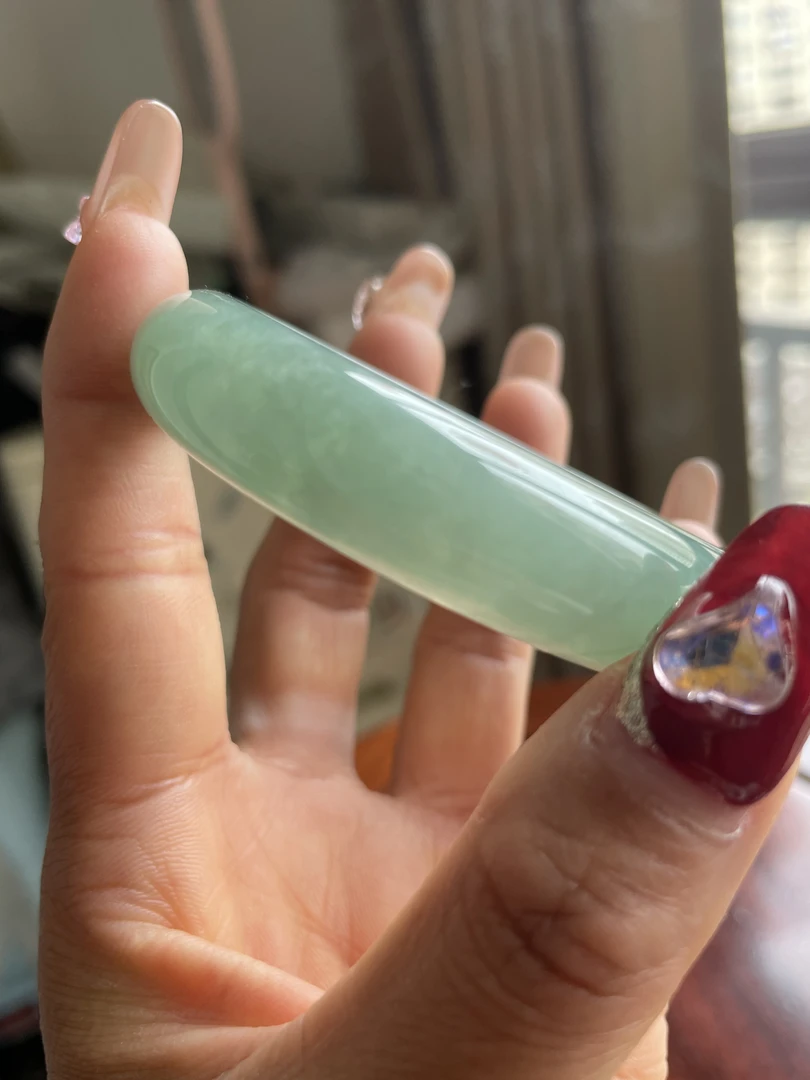 缅甸翡翠A货黄加绿冰种正圈手镯