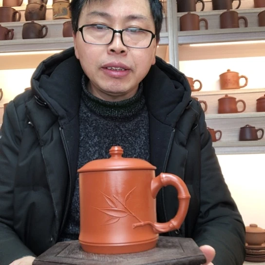 朱泥茶杯竹叶杯容量380