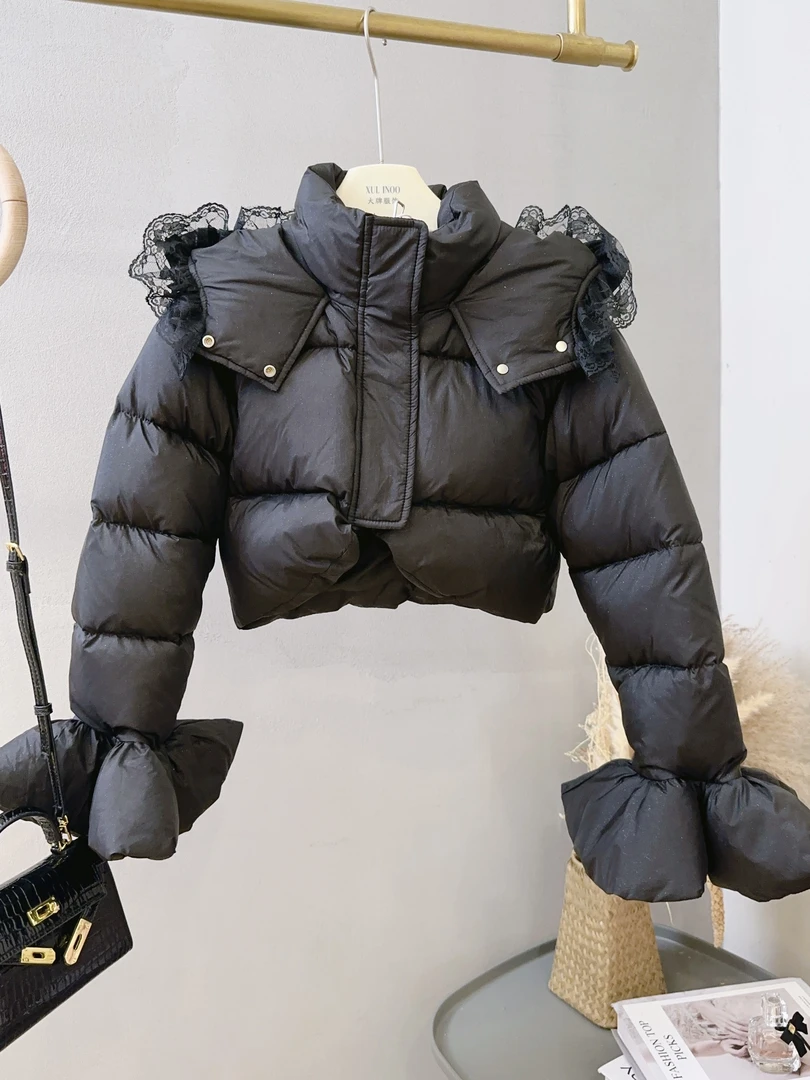 丨秋冬新款黑色设计感时尚百搭小众韩系暗黑风棉服 4232