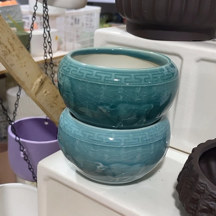 紫砂花盆多肉植物盆瑕疵有孔