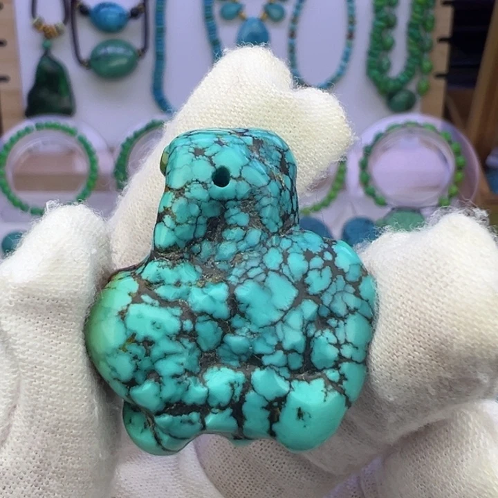 菜籽绿网花随行吊坠28.7mm兰