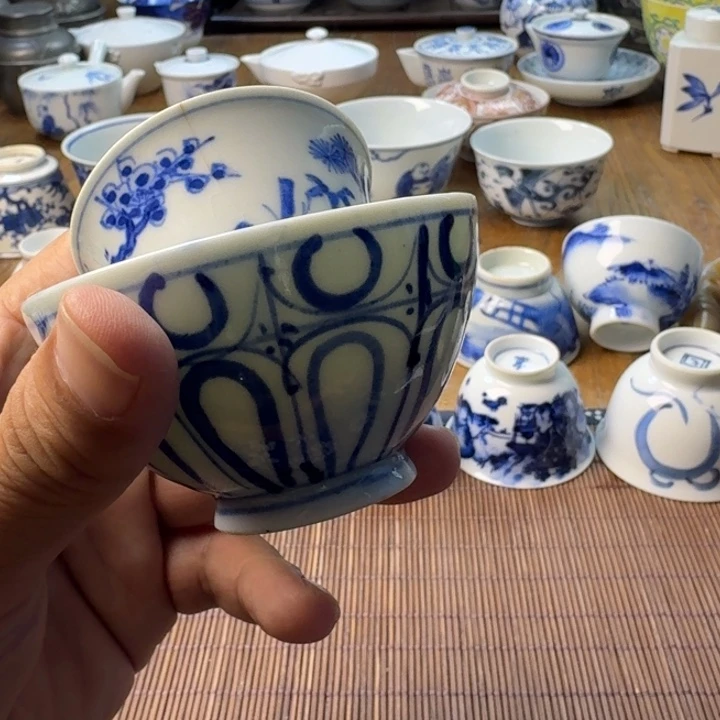 追***年青花瓷器杯子茶具