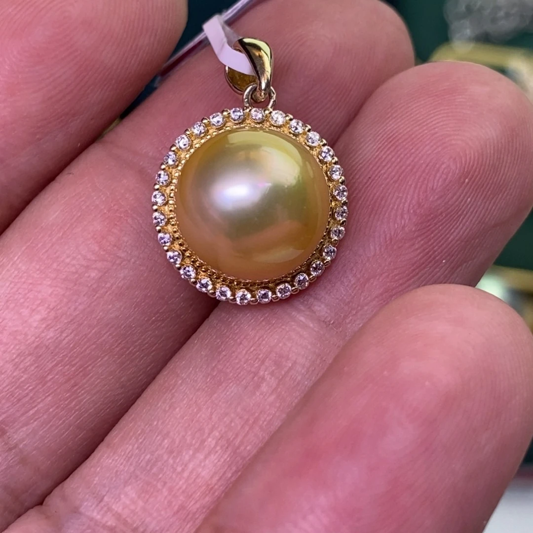 海水珍珠银S925镶嵌颈饰