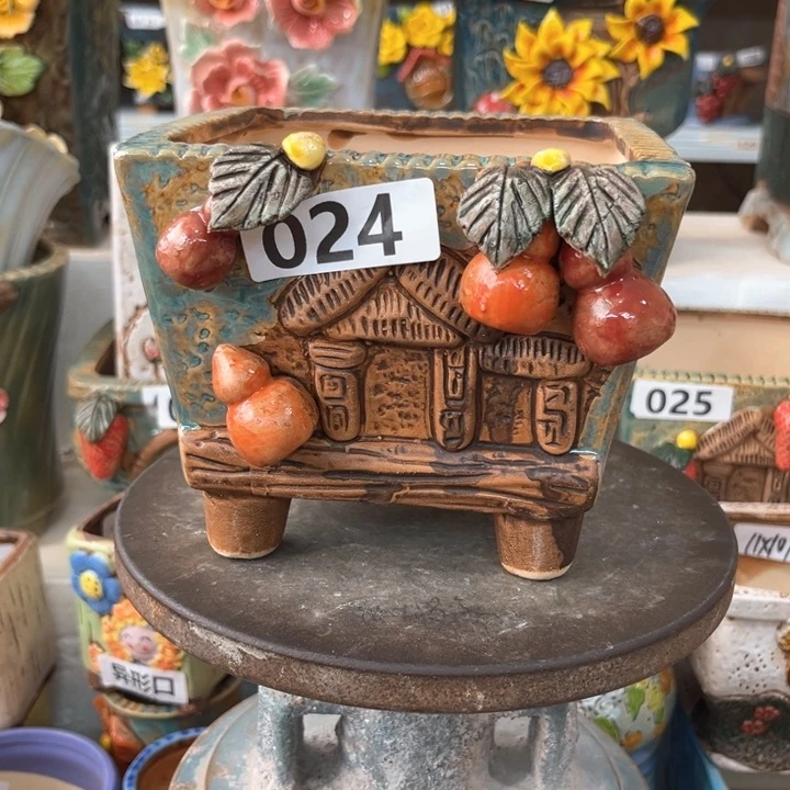 紫砂花盆粗陶材质多肉花盆