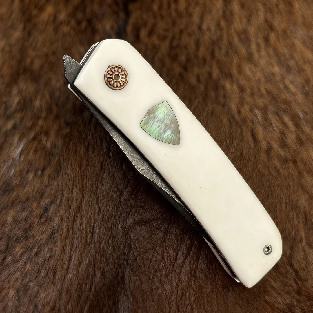 （白珍珠）冰皮乌兹钢手工刀