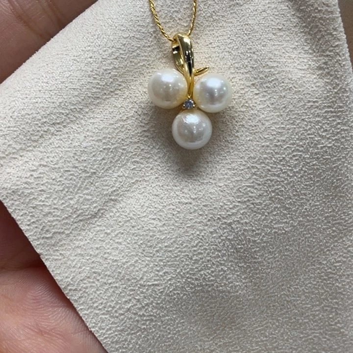 吊坠(不含链)银S925镶嵌海水珍珠7-8mm18号