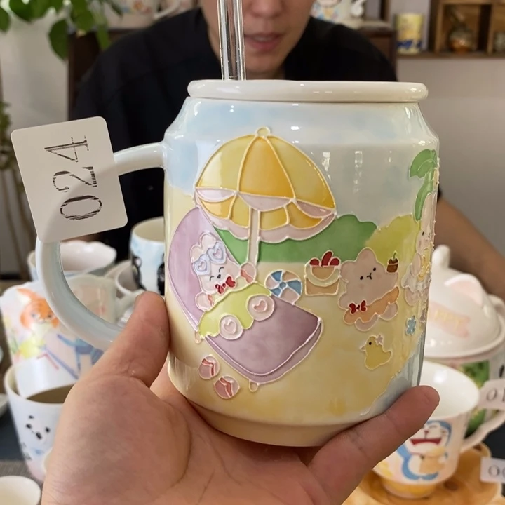 瓷片景德镇釉下彩手绘