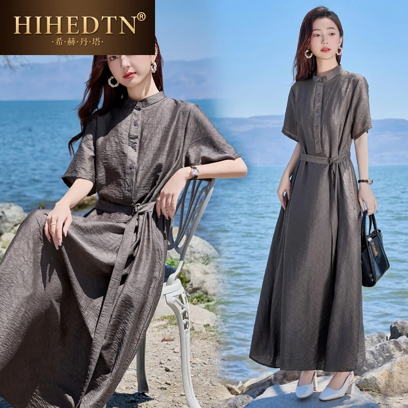 高级感复古提花海边度假连衣裙女2025夏新款气质时尚到脚踝长裙子