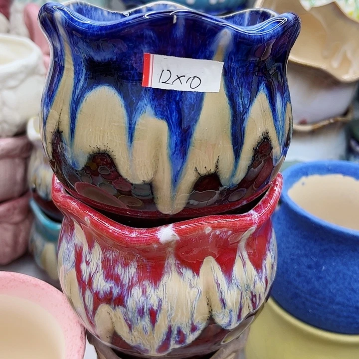 多肉绿植陶瓷花盆9.9包邮，有孔