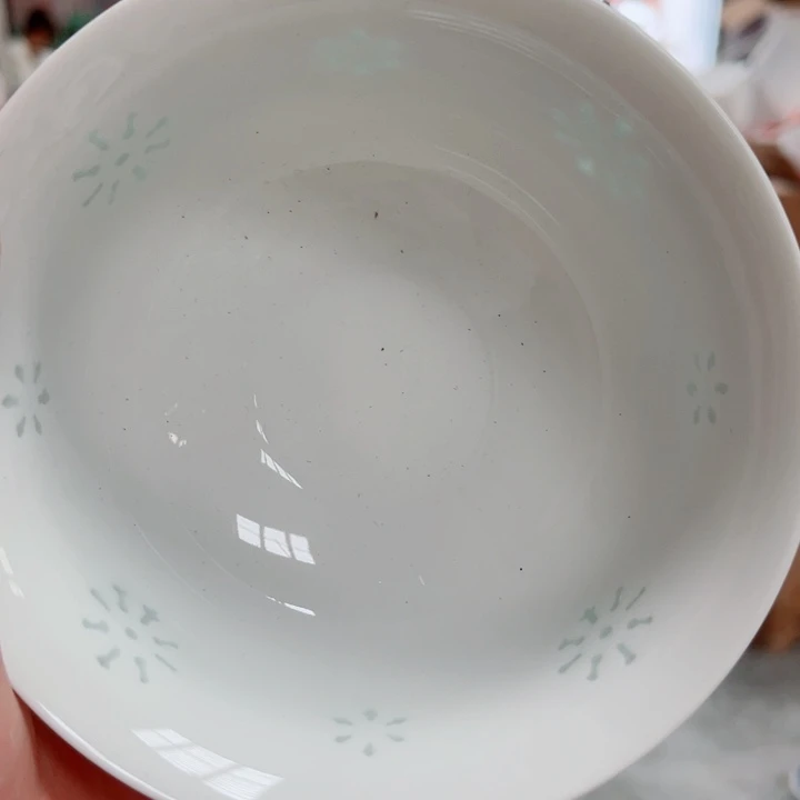 青花玲珑5寸饭碗雪花雕刻