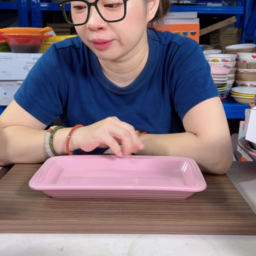陶瓷雪纷粉长方盘