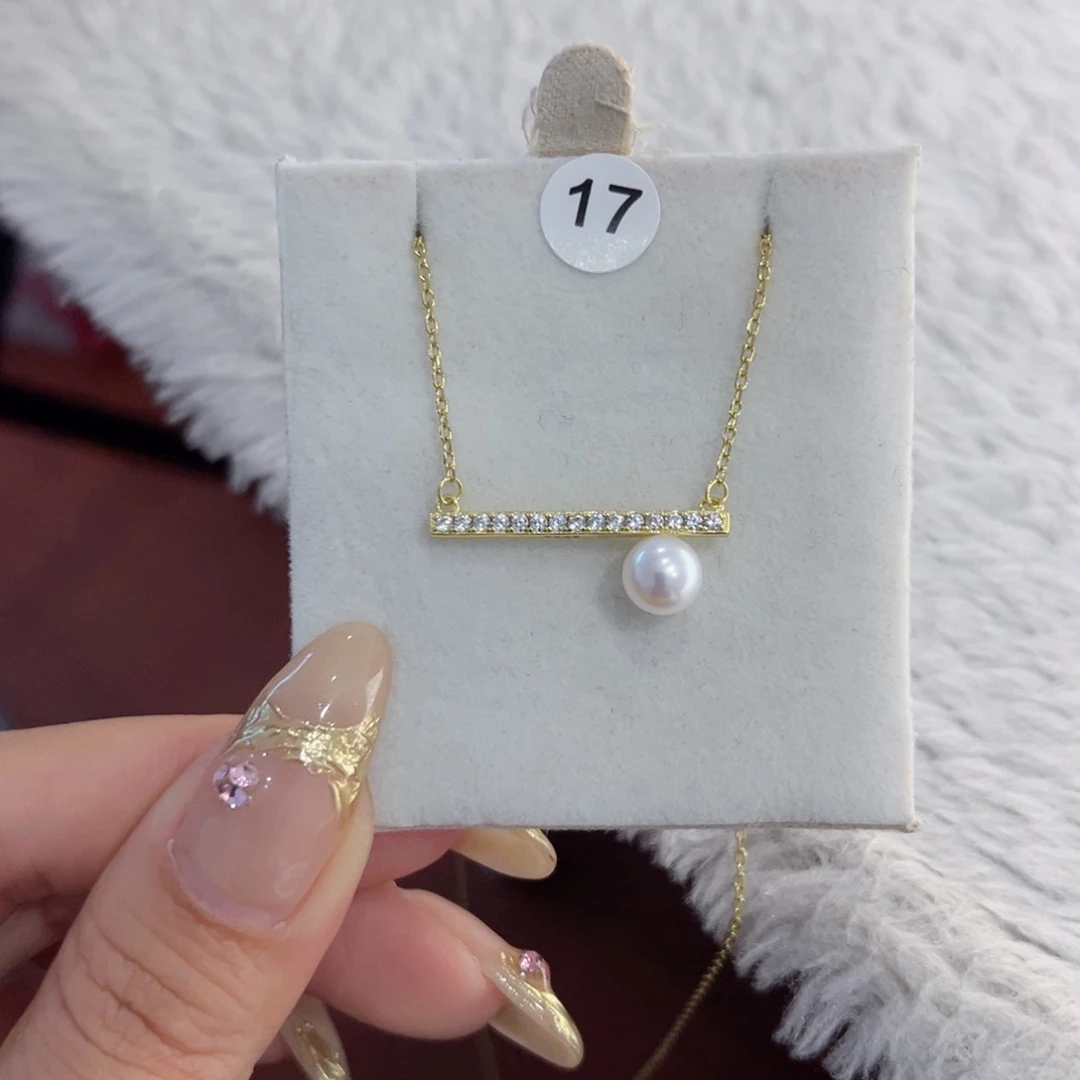 淡水珍珠银S925镶嵌套链