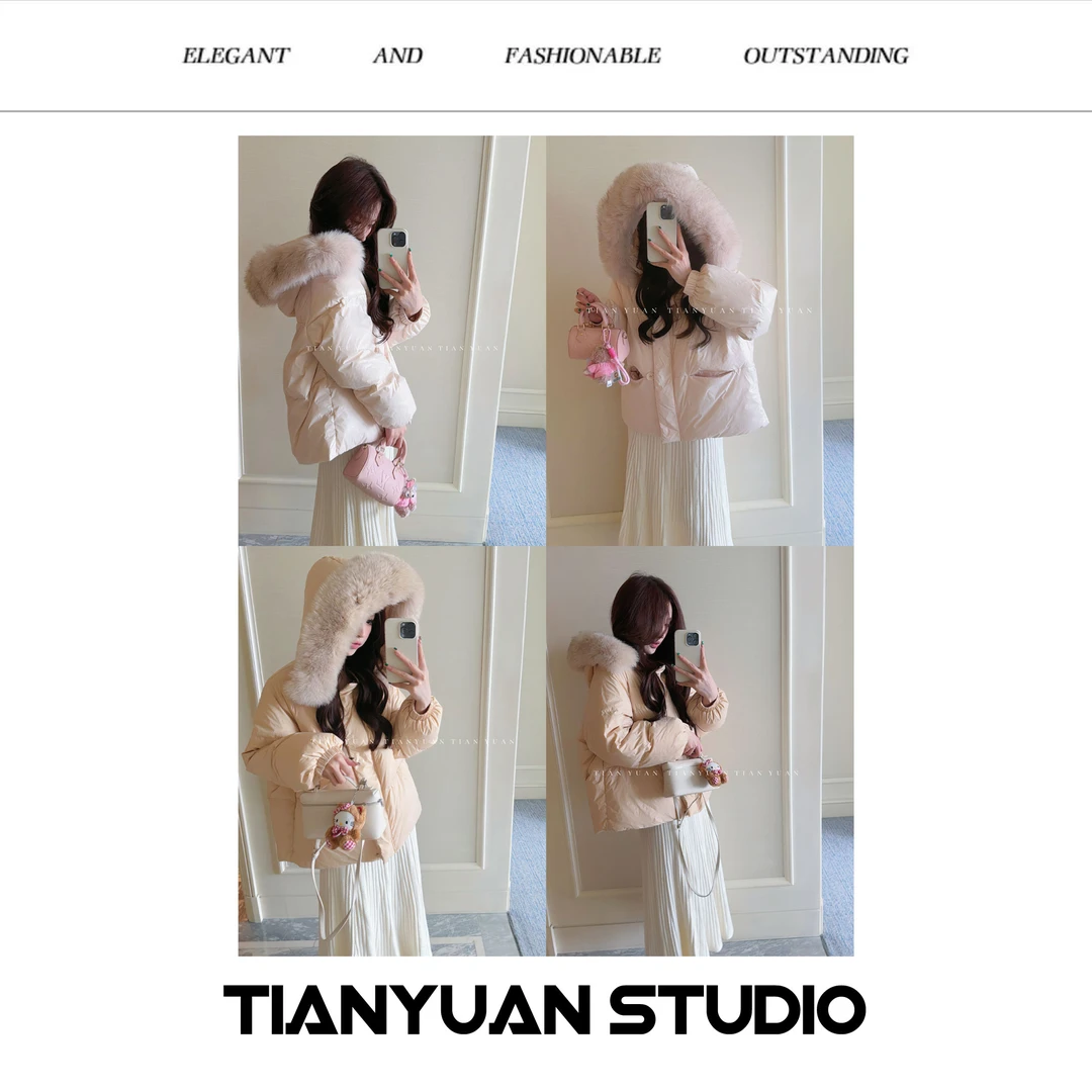 浩哥●【甜甜妹宝】连帽羽绒服短款百搭秋冬加厚保暖JJD4YRF7785