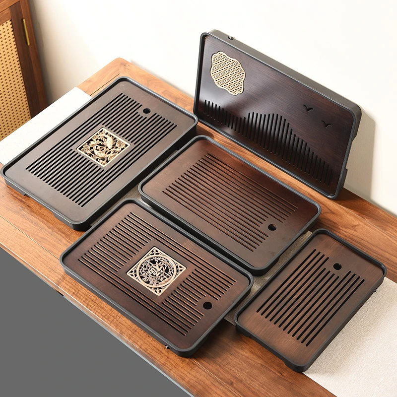 茶托盘中国风精美小型家用环保干泡台功夫竹茶盘沥储水盘简约茶具