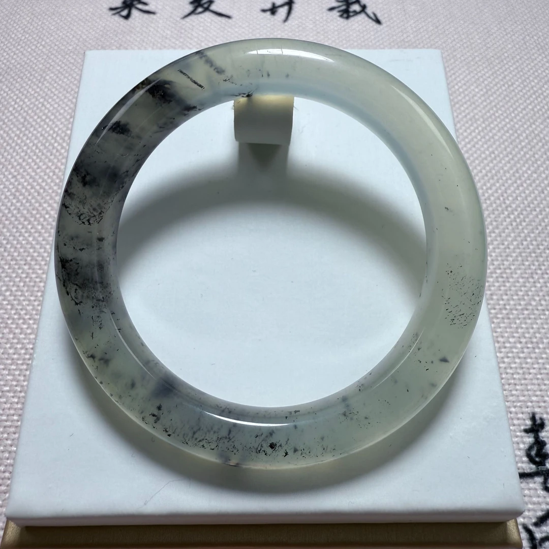 非金属玻璃手镯 时尚天然水墨手镯冰透精美