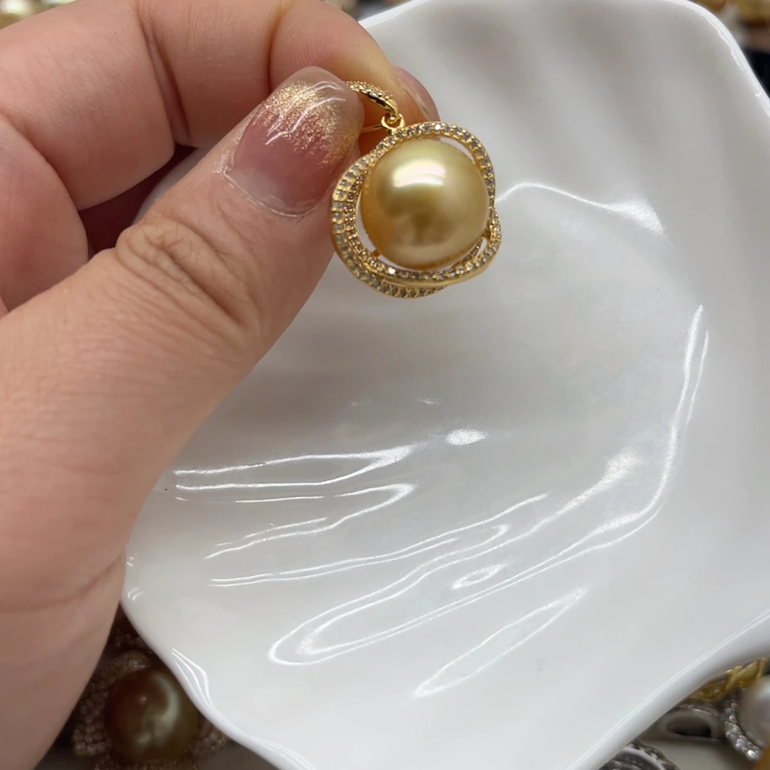 吊坠(不含链)海水珍珠银S925镶嵌