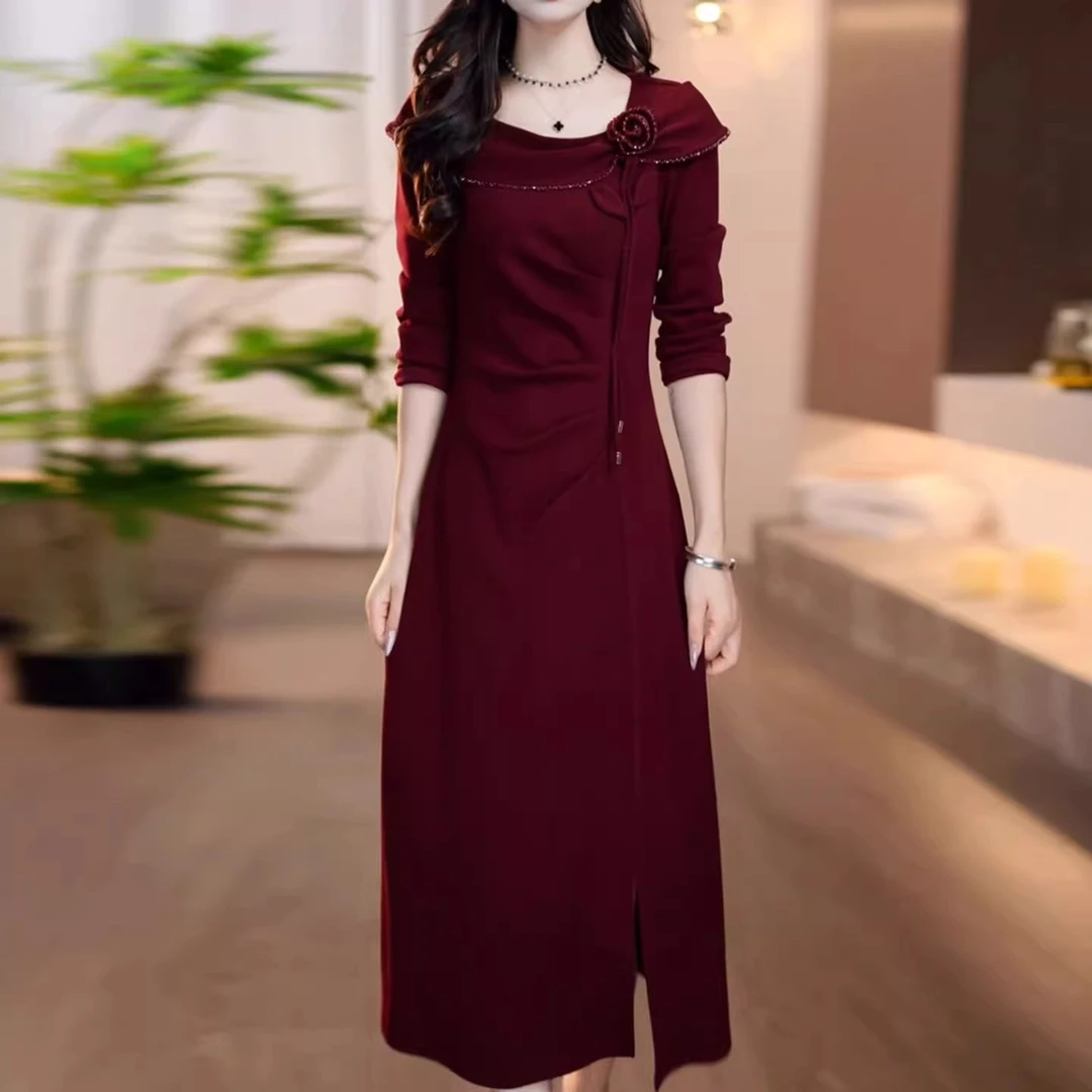 连衣裙2025新款女春秋十月一轻奢高级感高端喜婆婆婚宴装妈妈礼服