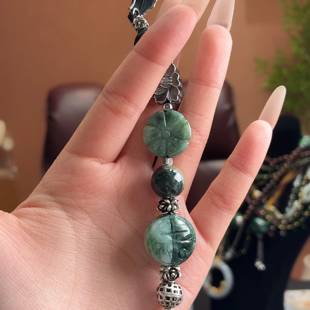 翡翠未镶嵌耳饰手串