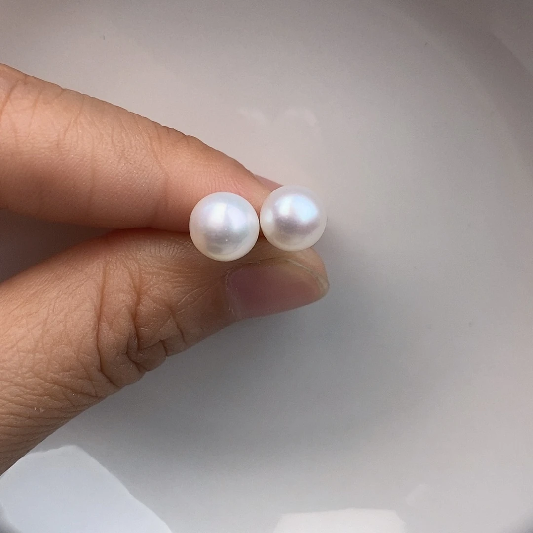 银S925镶嵌淡水珍珠耳饰