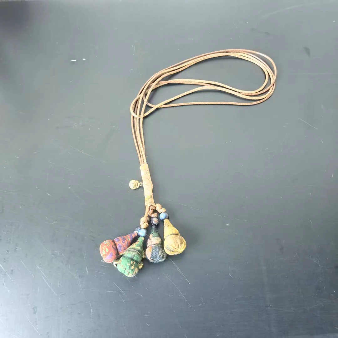 232【小葫芦】宋锦手工刺绣彩色长款挂件