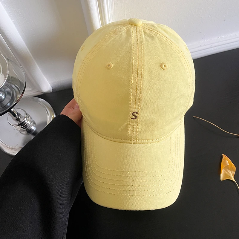 韩版ins黄色棒球帽女2025年春新款高品质大帽檐加大加深鸭舌帽子