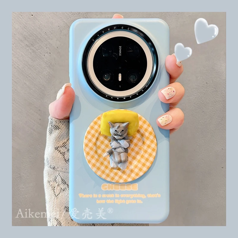 适用华为mate70pro+手机壳菲林杰克汤姆mate60pro+奶酪磁吸支架女