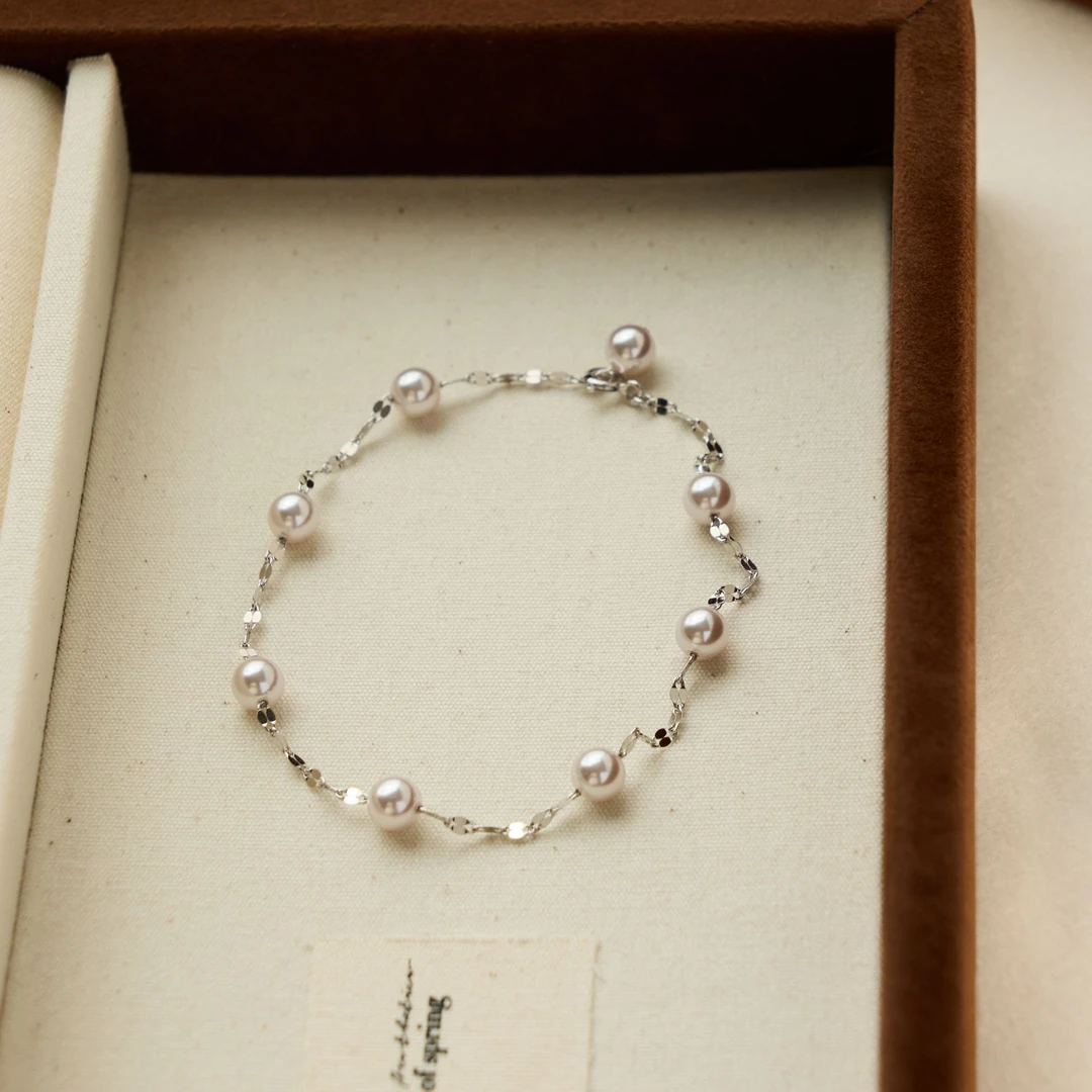 925银手链 百搭曼塔玫瑰紫珠手链超闪嘴唇链气质轻奢时尚简约