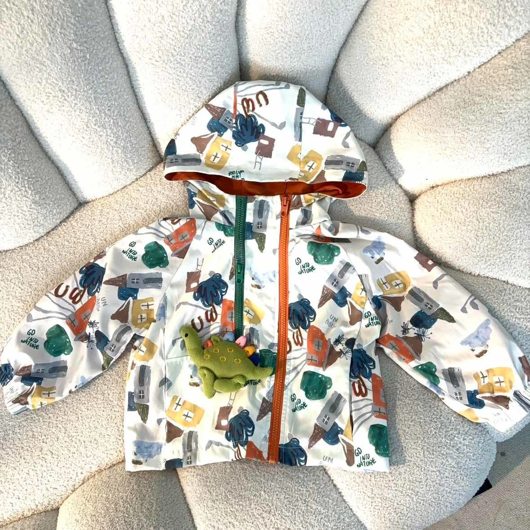 MOMOCO2025款春季男童潮流撞色小恐龙时尚外套77130107021